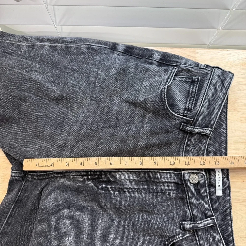 Pacsun Mom Jeans Women's Black Wash Gray‎ Denim Pockets High Rise Slim Fit - 30